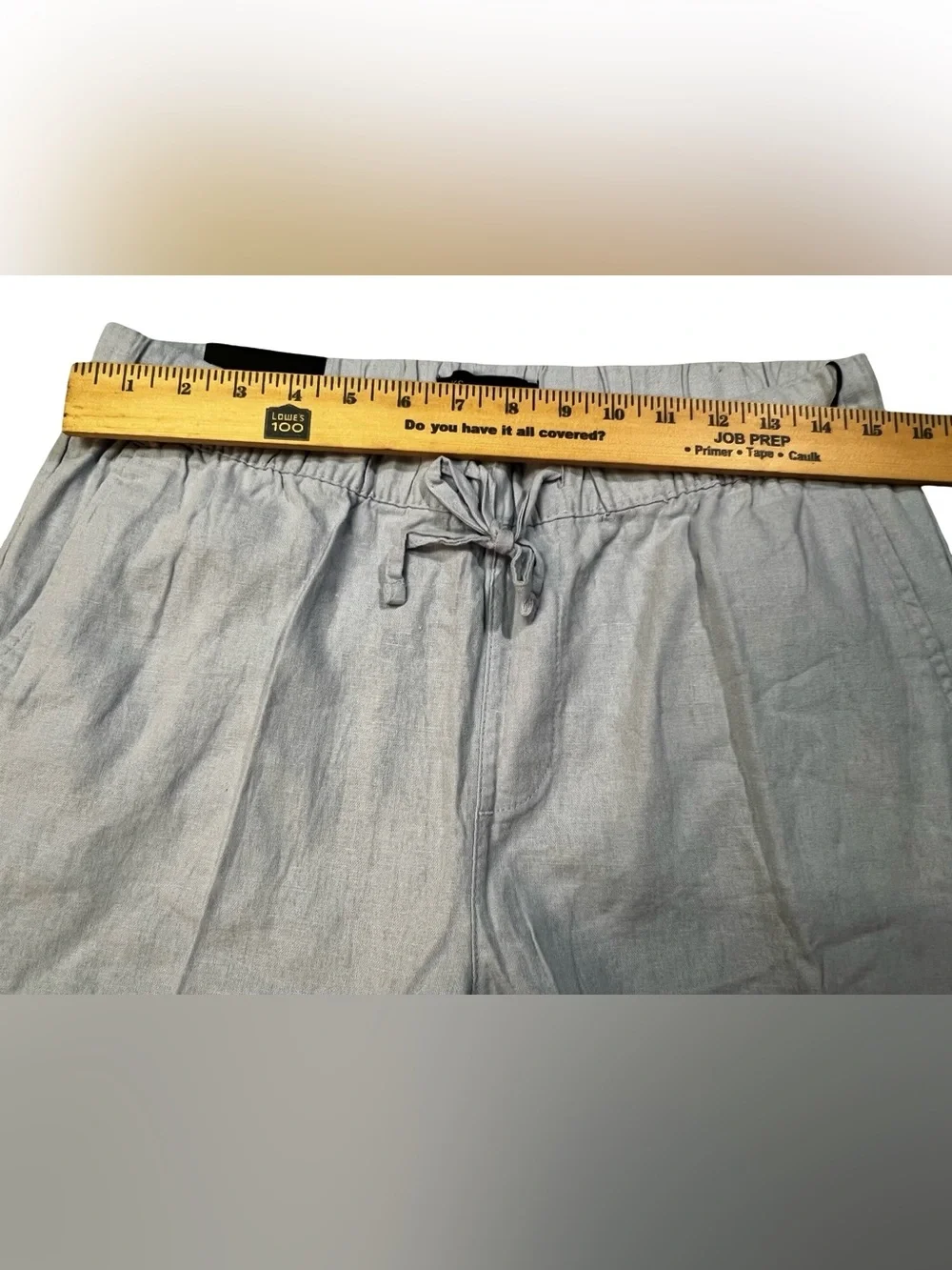 Saks Fifth Avenue Light Blue Men's Drawstring pull on Linen-Blend Pants medium